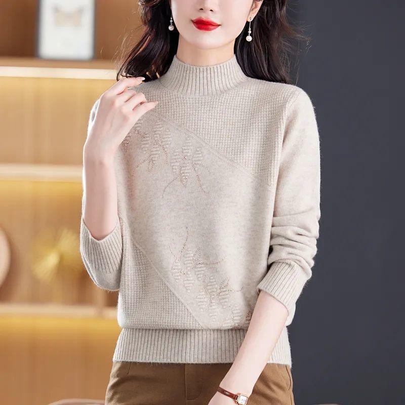 

Женский свитер с высоким горлом, модный короткий кардиган на осень/зиму с толстым внутренним слоем XXXL