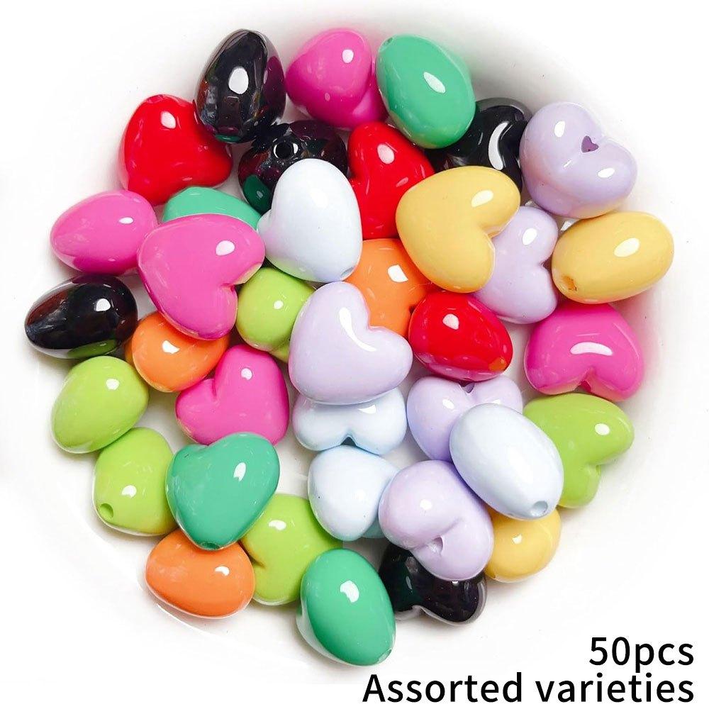 

20/50 шт. акриловый материал случайный цвет бусины-сердечки декоративные разделительные бусины DIY ювелирные изделия серьги ожерелье браслет ювелирные аксессуары 50pcs