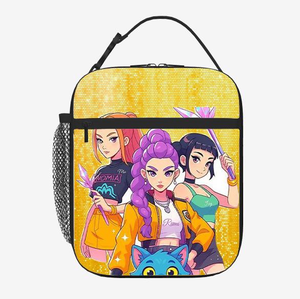 Elementary School Student Card Kpop Demon Hunter Thermal Insulation Bag Portable Outdoor Picnic Bag Children'S Lunch Box Bag Lunch Bag