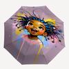 Black Princess Automatic Opening/Closing Umbrella with Foldable Design and Iron Frame - Perfect for Outdoor Use, Festive Gifts, Travel, Dail