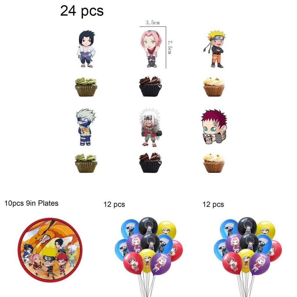 Naruto Ninja Birthday Party Decor Supplies Featuring Colorful Balloons And Plates