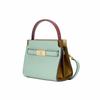 Tory Burch Lee Radziwill Double Layer Leather Tote Mini Women handbags Light-Blue 84567-331