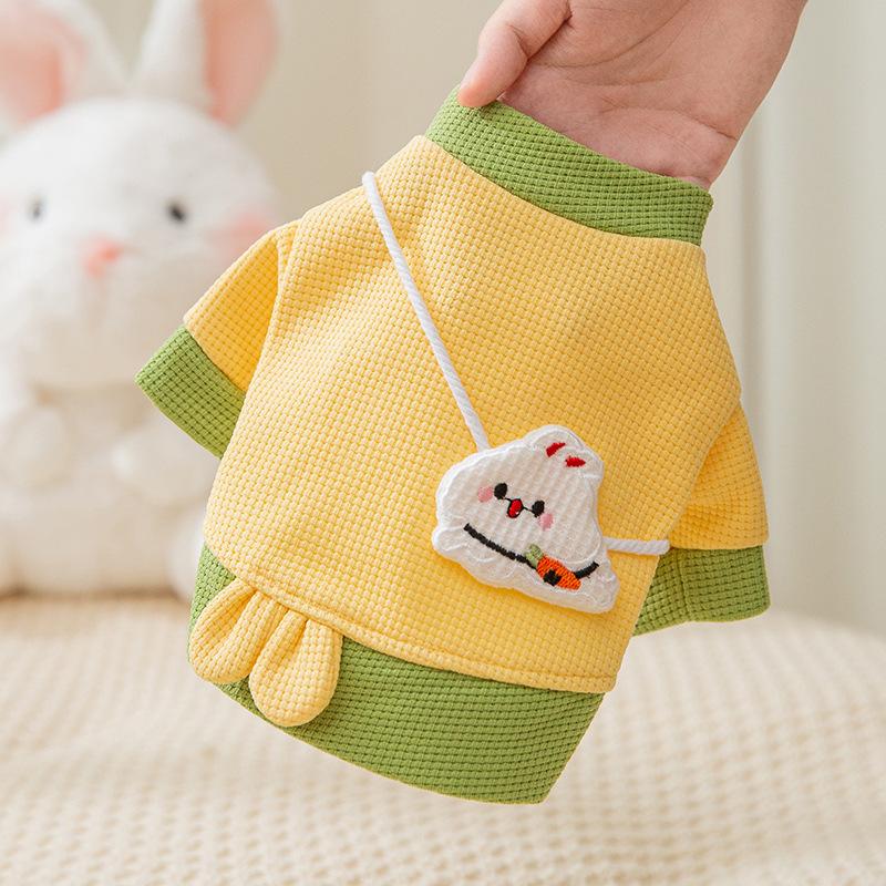 

Весенняя кошачья одежда кролик ранец лацкан можно тянуть кукла собака двухногий свитер одежда для питомца XS (recommended weight 1-1.5kg)