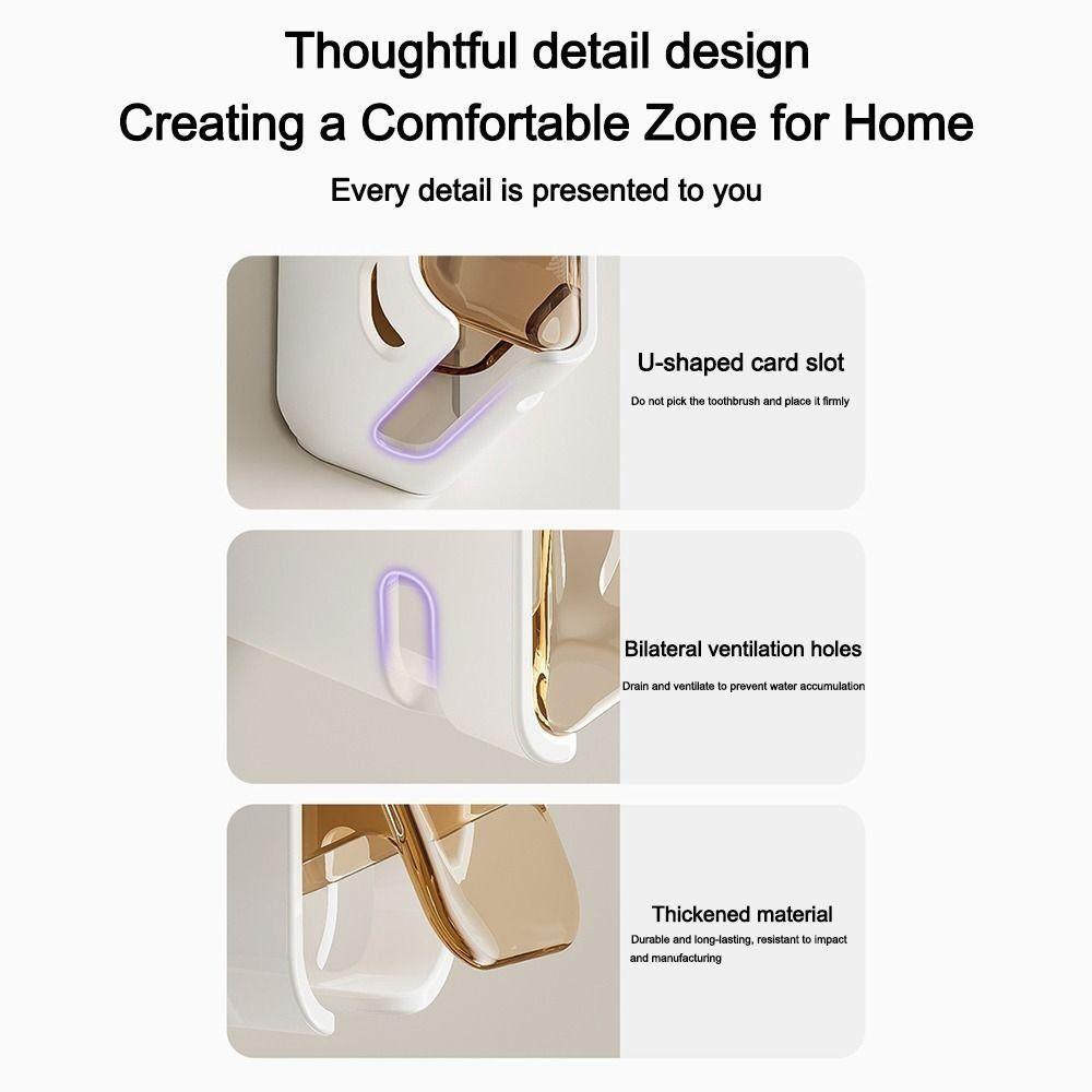 Wall Mounted Toothbrush Holder Flip-top Electric Toothbrush Storage Rack Portable Toothbrush Rack