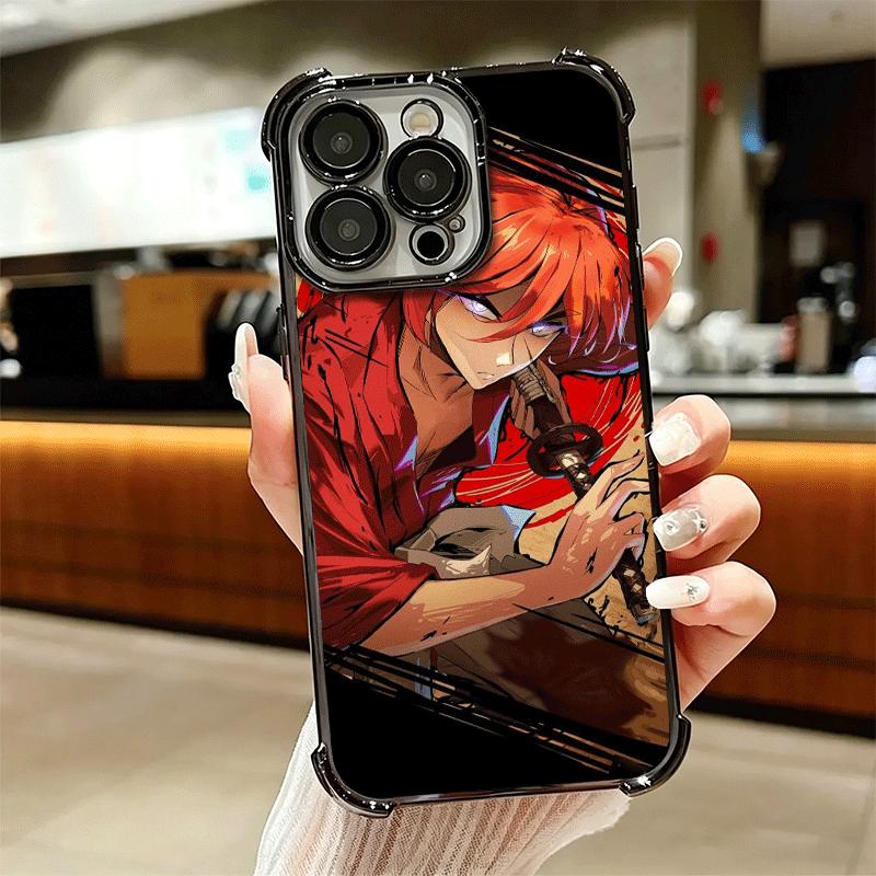 Rurouni Kenshin Anime Soft Phone Case For iPhone 15 16 17 Air 14 Pro Max 16E Plus 13 12 Mini Plating Anti-Fall Fundas