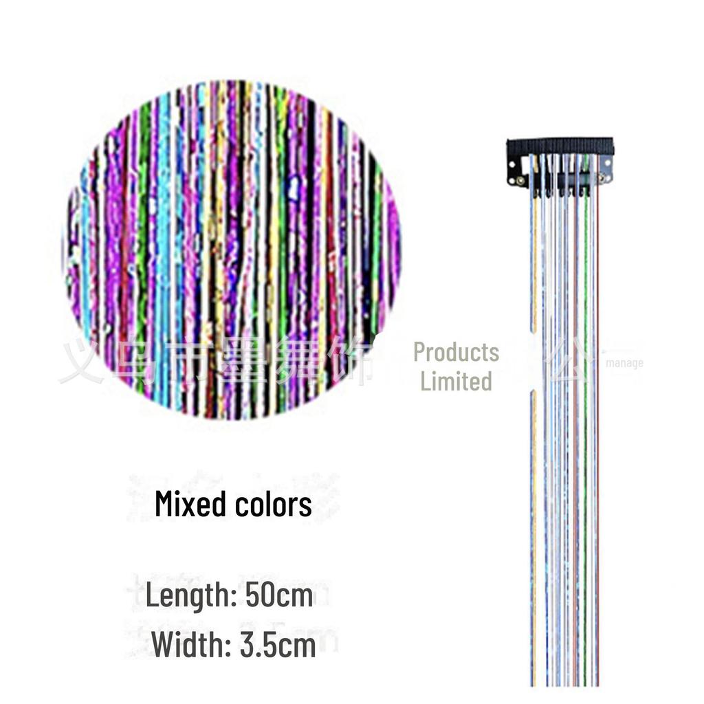 Laser Silk 6-teiliges Lametta Haarverlängerungsset: Nahtlos, Farbig, Gold- & Silberglitzer-Highlights