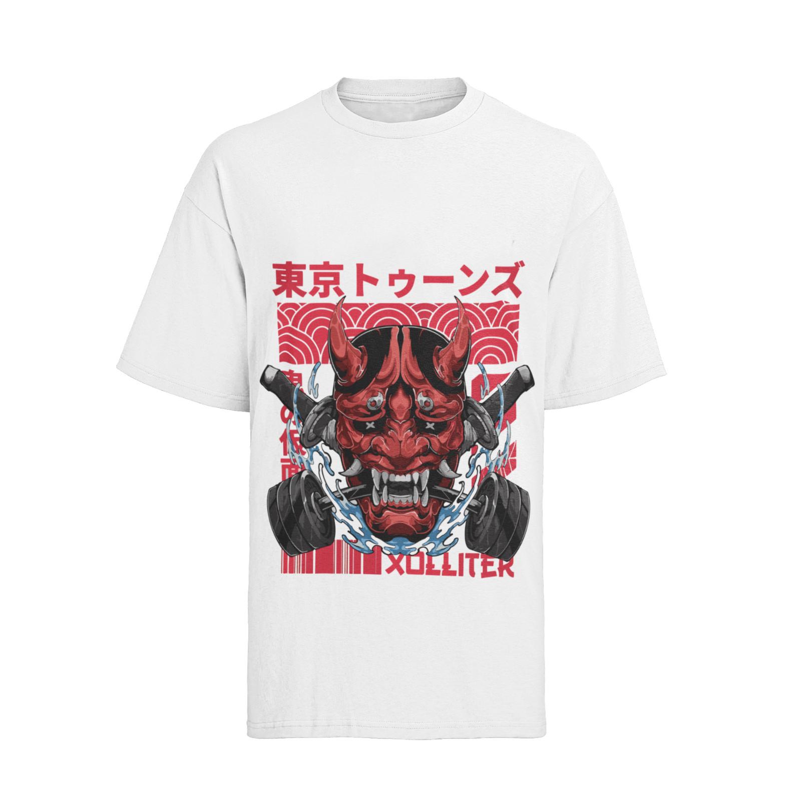 Oni Maske Katana Fitness anime T-Shirt Mens Womens Tees Top Herren 2XL