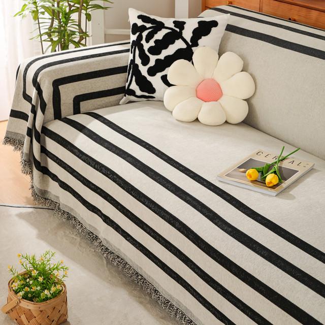 

Современный полосатый диван-полотенце, покрывало на 1, 2, 3, 4 места, универсальный чехол для дивана, кресла, чехол для дивана для домашних собак, мягкий всесезонный чехол 180x130cm