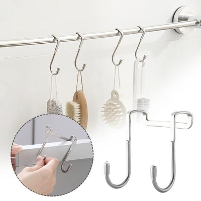 S-type Door Hanger Hook Stainless Steel Clothes Hook Door Back Wall Mounted Hook