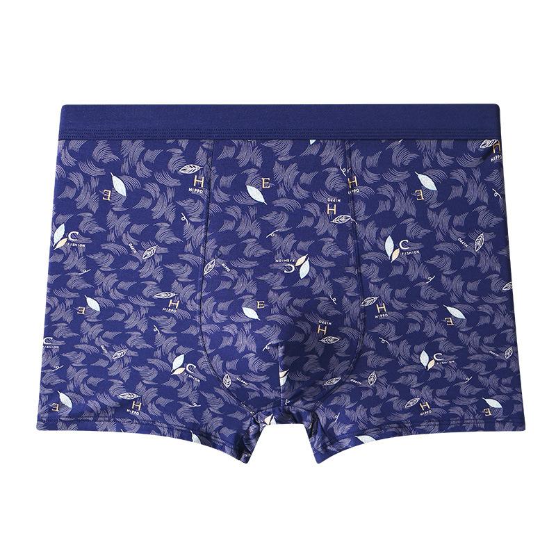 

Мужское нижнее белье Хлопок Большой размер Свободные Трусы-боксеры Полные Молодежные Четырехугольные трусы 6XL темно-синий