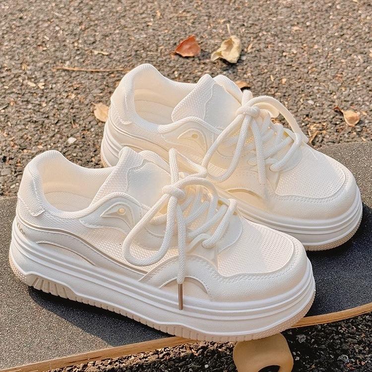 Summer New Breathable Mesh Niche Bread Shoes Platform Casual Sports Board Shoes