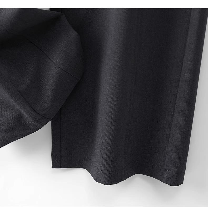 Women's Gray Wide-Leg Draping Pants - Spring/Autumn 2025 Casual, Floor-Length, Loose, Slimming, Straight-Leg Style