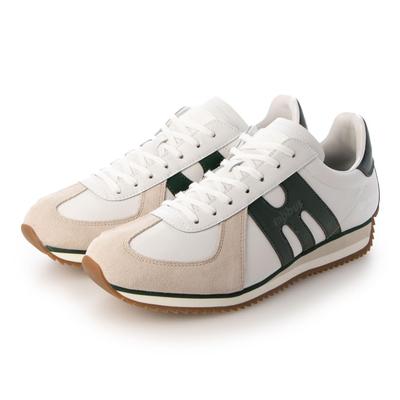 Mobus German Trainer Leather Casual and Walking Shoes with Long Current Model DRESDEN Japanese Shoe Men's Sneakers, Sporty, Legs, (White/Chrome Green,