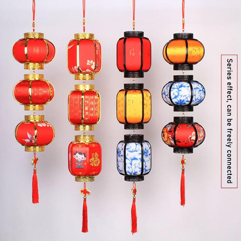 Portable Blossom Flower Light Lamp DIY Retro Style Chinese Lantern Palace Glowing Lanterns For Mid-Autumn Festival Party Decor