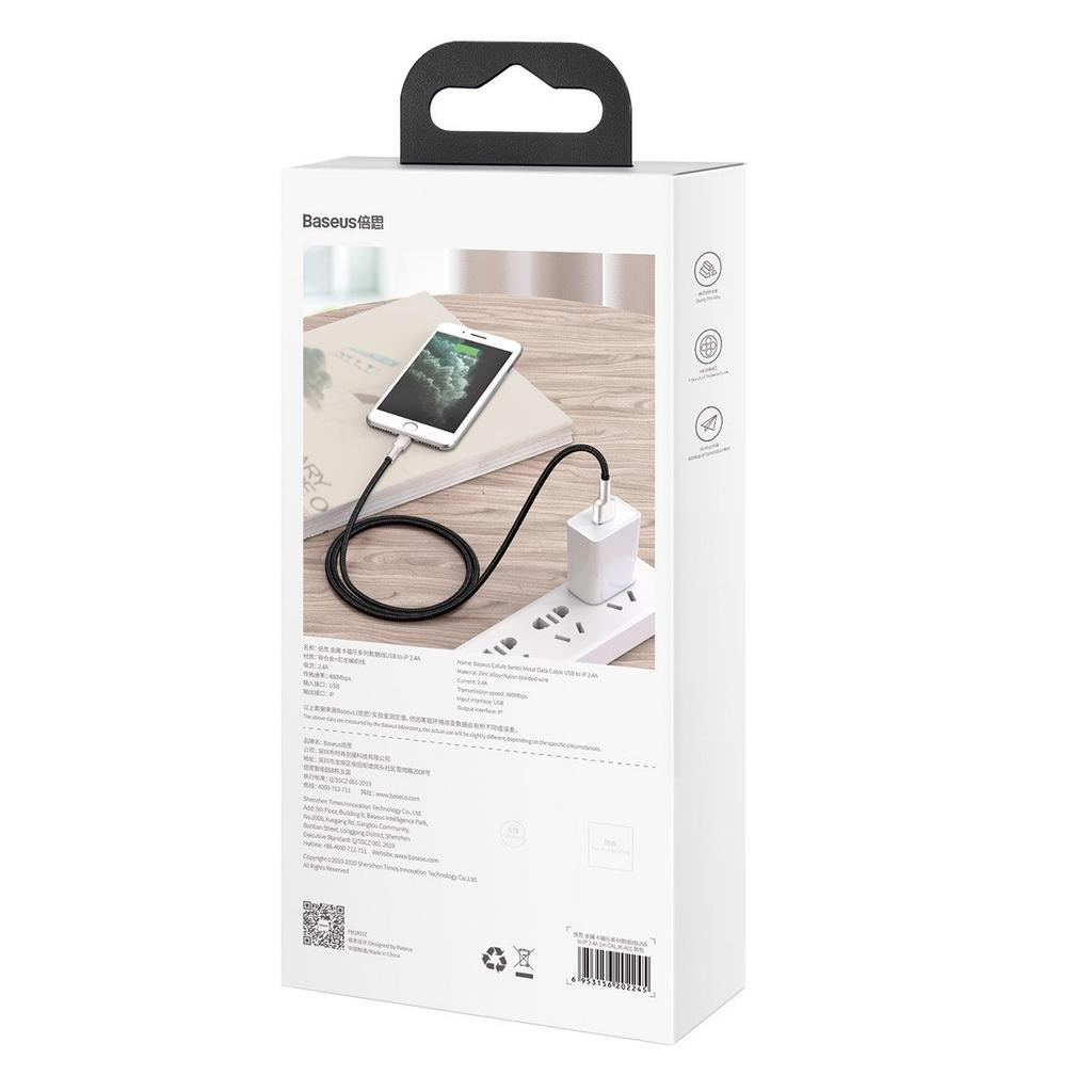 Kabel Usb Do Lightning Baseus Cafule, 2.4A, 1M (Czarny)