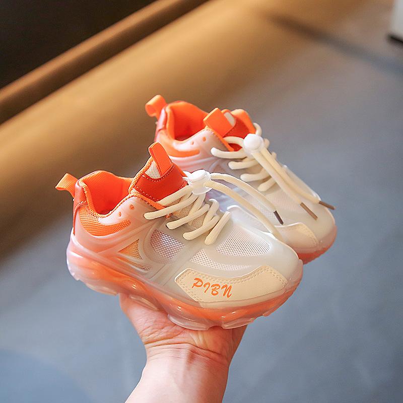 Children S Mesh Sneakers For Girls Summer Newest Gradient Color Casual Boys Laceup Kids Fashion Sport Shoes For Running Cute 26