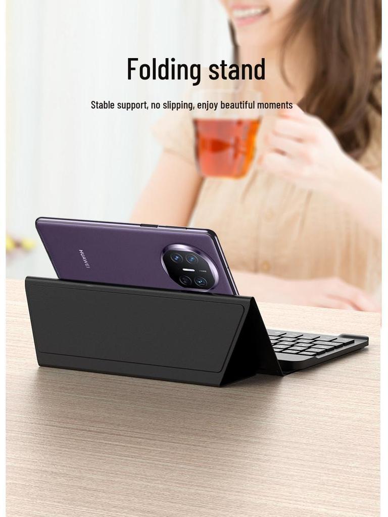 GKK Magnetic Leather Case Stand with Wireless Bluetooth Mouse & Keyboard for Huawei Mate X5/Xs2/X3 Foldable Screen