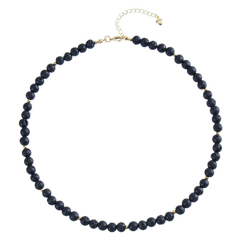 5mm Blue Turquoise Beads Necklace For Women Semi Precious Stone Charm Choker Neck Power  Summer