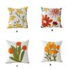 Pillowcase Floral Embroidery Cushion Case Features Vibrant Flower Patterns For Living Room Or Bedroom Decoration