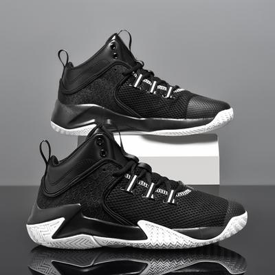 Men's Shoes, Men's Youth Mesh Breathable Sneakers, High-Top Basketball Sports Shoes