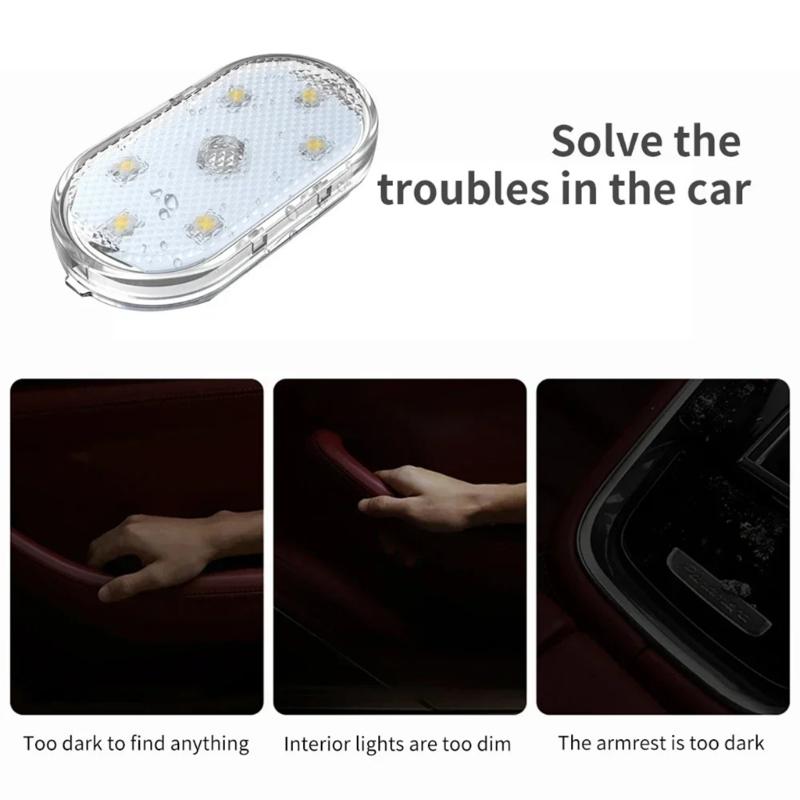 Adjustable Brightness Rechargeable Car Atmosphere LED Light with Touch Operation and Eye Friendly Illumination for Trips