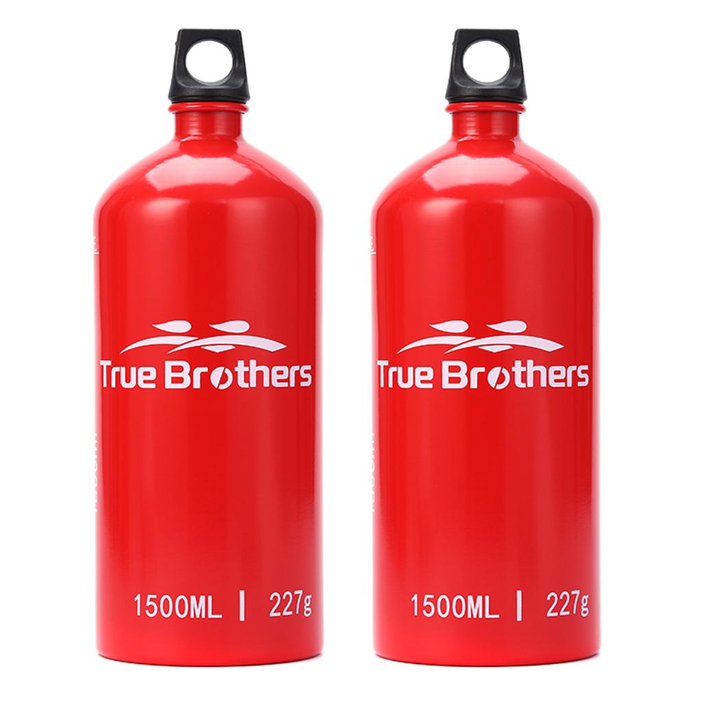 Aluminium Vloeibare Brandstof Fles Outdoor Camping Kachel Gas Olie Container 1500ML - Rood