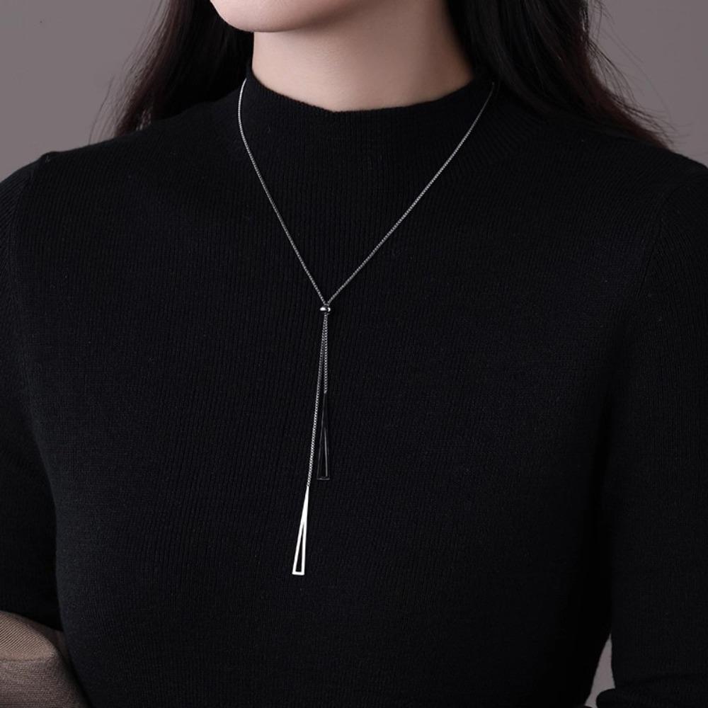 Elegant Geometric Sweater Chain Exquisite Long Necklace Tassels Necklace Female Jewelry