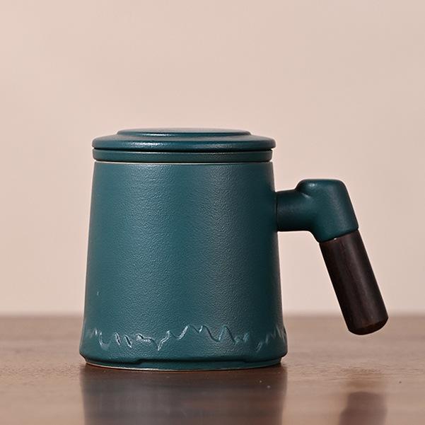 Taza de Té con Separación Cerámica Taza de Oficina Taza Simple Taza de Té Regalo de Negocios Taza de Agua
