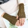 Solid Color Knitting Gloves Thicken Fingerless Glove Comfortable Women Gloves  Women