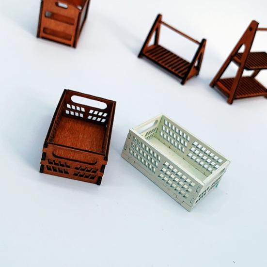 Miniature Kitchen Vegetable Storage Box Mini Wood Basket Cute Dollhouse Furniture Accessory for Enhanced Miniature Scenes