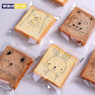 100Pcs Cartoon Brot Tasche Verpackung Taschen Sandwich Tasche für Kinder Selbst Adhensive für Verpackung Sandwich