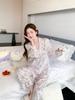 Ice silk pajamas women's summer new Internet celebrities celebrity style long-sleeved suit spring and autumn cartoon temperament outside loungewear