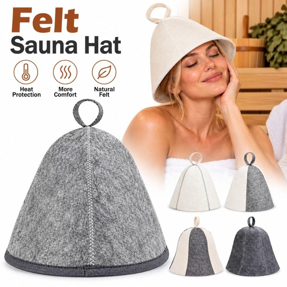 Thickened Sauna Cap Felt Steam Room Cap Gifts Felt Sauna Cap  Bathroom Accessories