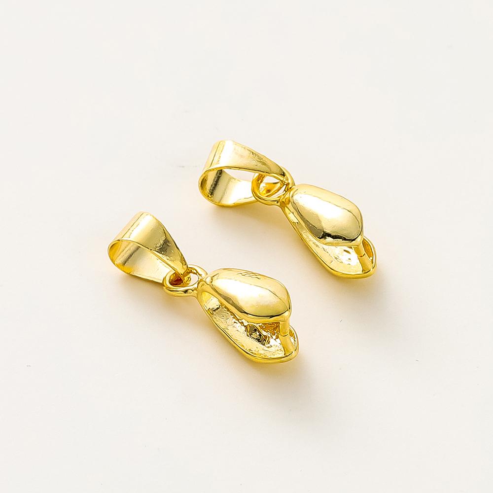 30 stuks/zak 14K 18K Verguld Knijp Hanger Oogje Messing Sluitingen Met Clip Hanger Haken Connector Ketting Maken Onderdelen