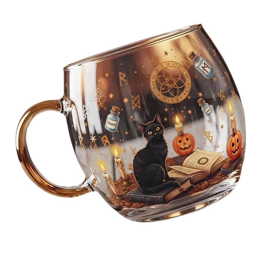 Halloween Themed Painted Glass Cup For Dining Parties Dishwasher Safe 200ml Capacity Painted Glassware