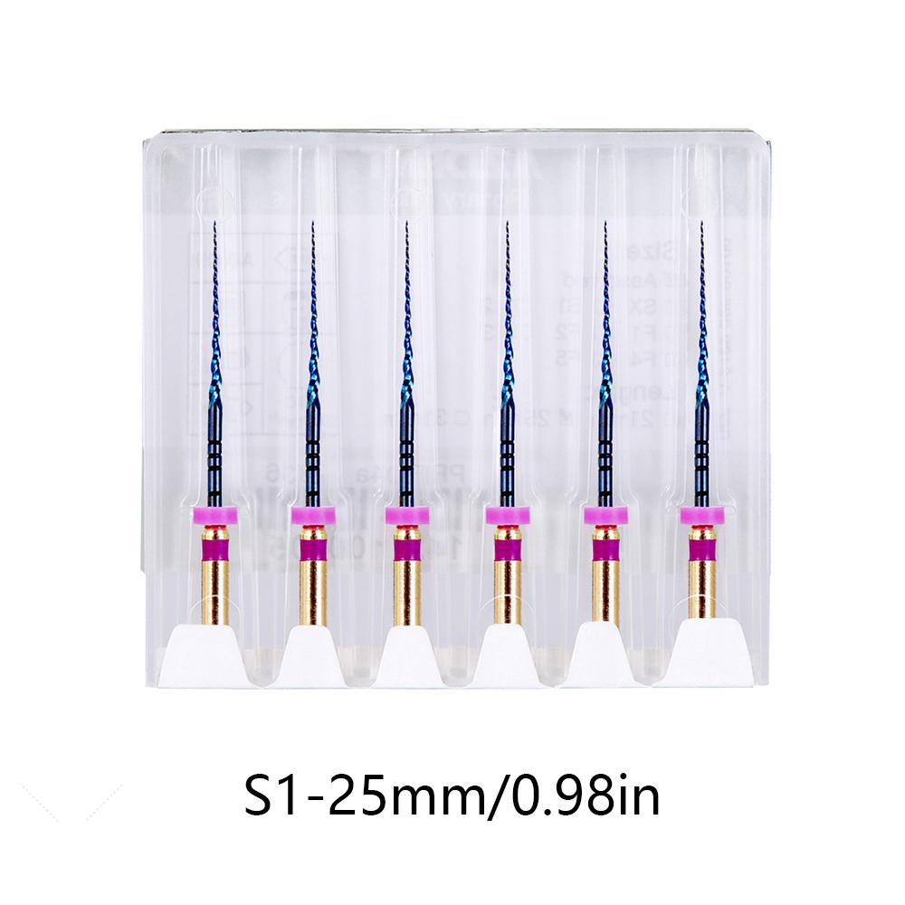 6Pcs Dental Heat Activated Root Canal Files Sx-F3 25Mm Bendable Dentist Tools For Root Canal Treatment