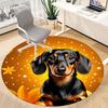 1pc Dachshund, Floral Chair Carpet for Office, Non Slip, Soft and Durable Office Rug for Interior Decoration