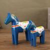 Hand-Painted Swedish Dala Horse Ornament Pair – Creative Wooden Craft for Weddings