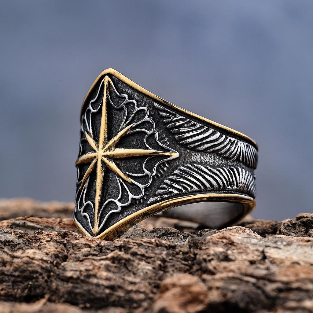 Viking Style Octagram Knot Ring Unique Fashion Jewelry Accessory