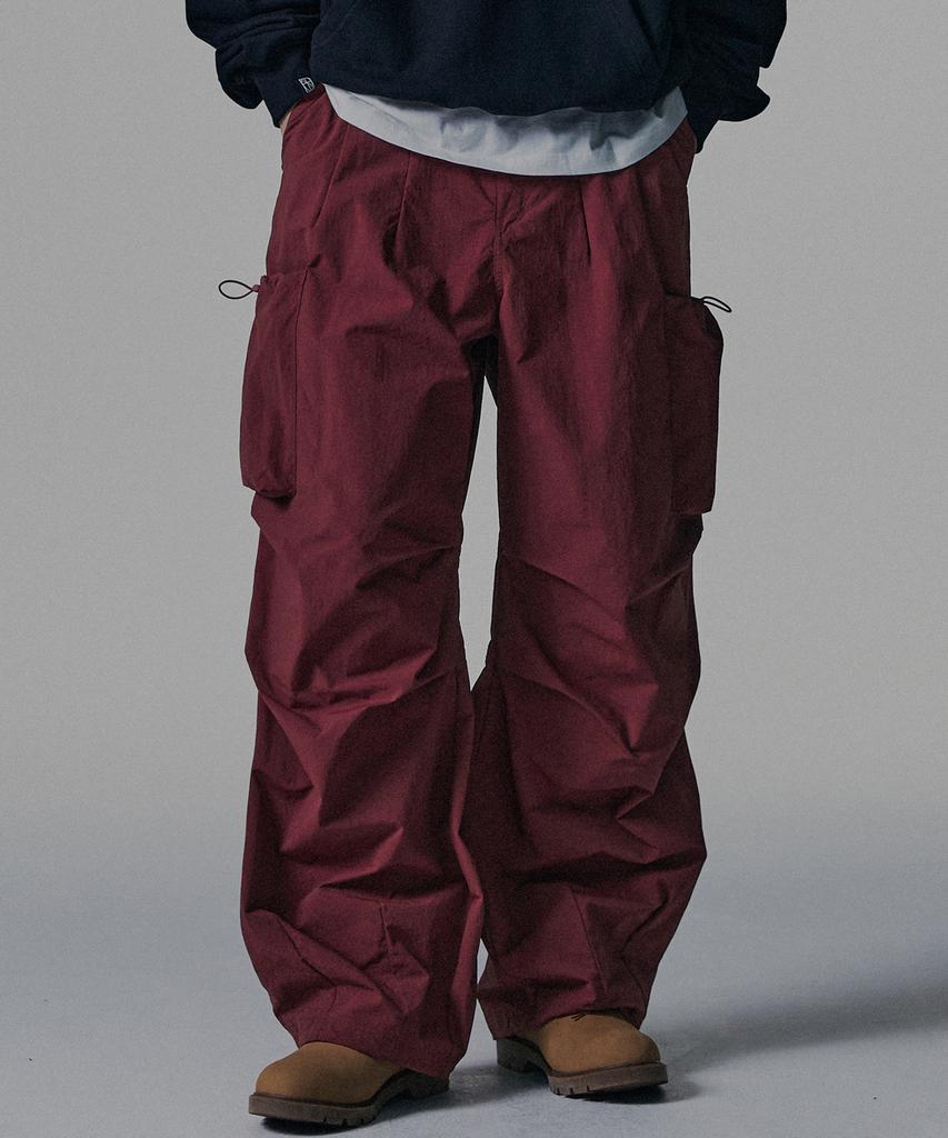 NOT4NERD Nylon Big Pocket Parachute Pants - Red
