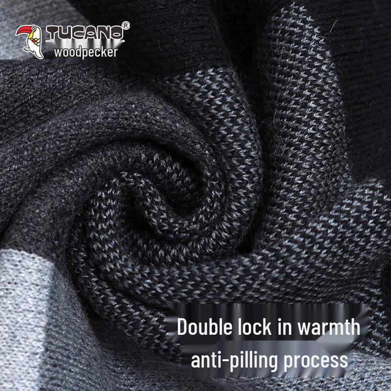 TUCANO Men's Wool Blend Plaid Winter Scarf