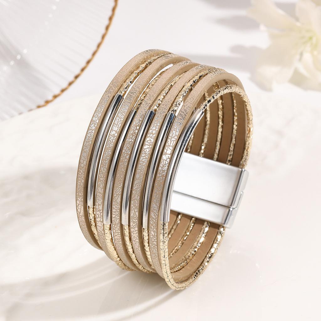 Bohemian Multilayer Leather Bracelet for Women Simple Wrap Bangles Party Jewelry Gifts