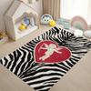 2D Colorful Zebra Stripe Pattern Carpet Rug for Home Living Room Bedroom Sofa Doormat Decor,kid Play Area Rug Non-slip Floor Mat