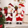12" Santa Claus Figurine Christmas Standing Santa Claus Doll with Gifts for Holiday Home Office Table Decoration