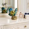 Colored Flakes Butterfly Lamp Cute Bedside Table Lamp Rose Nightstand Lamps Stained
