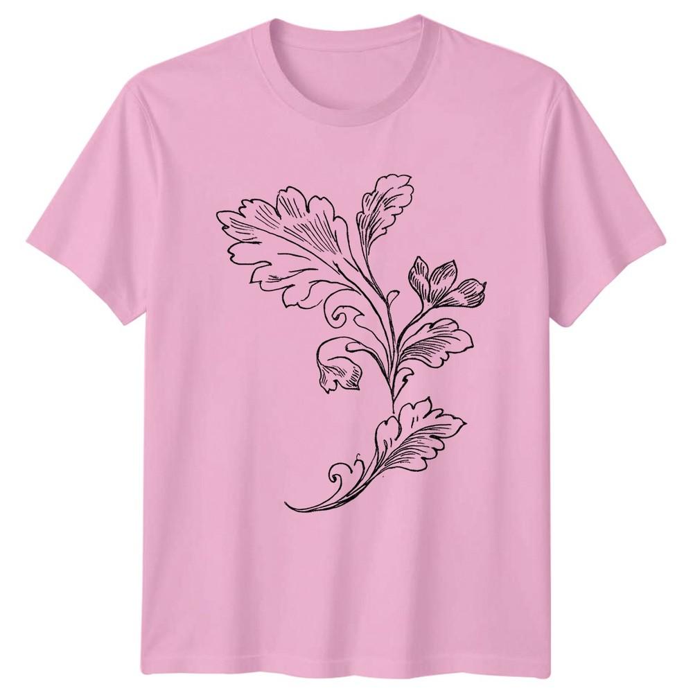 Detailed Botanical Engraving OrnaUnisext Classic TShirt Floral OrnaUnisextation