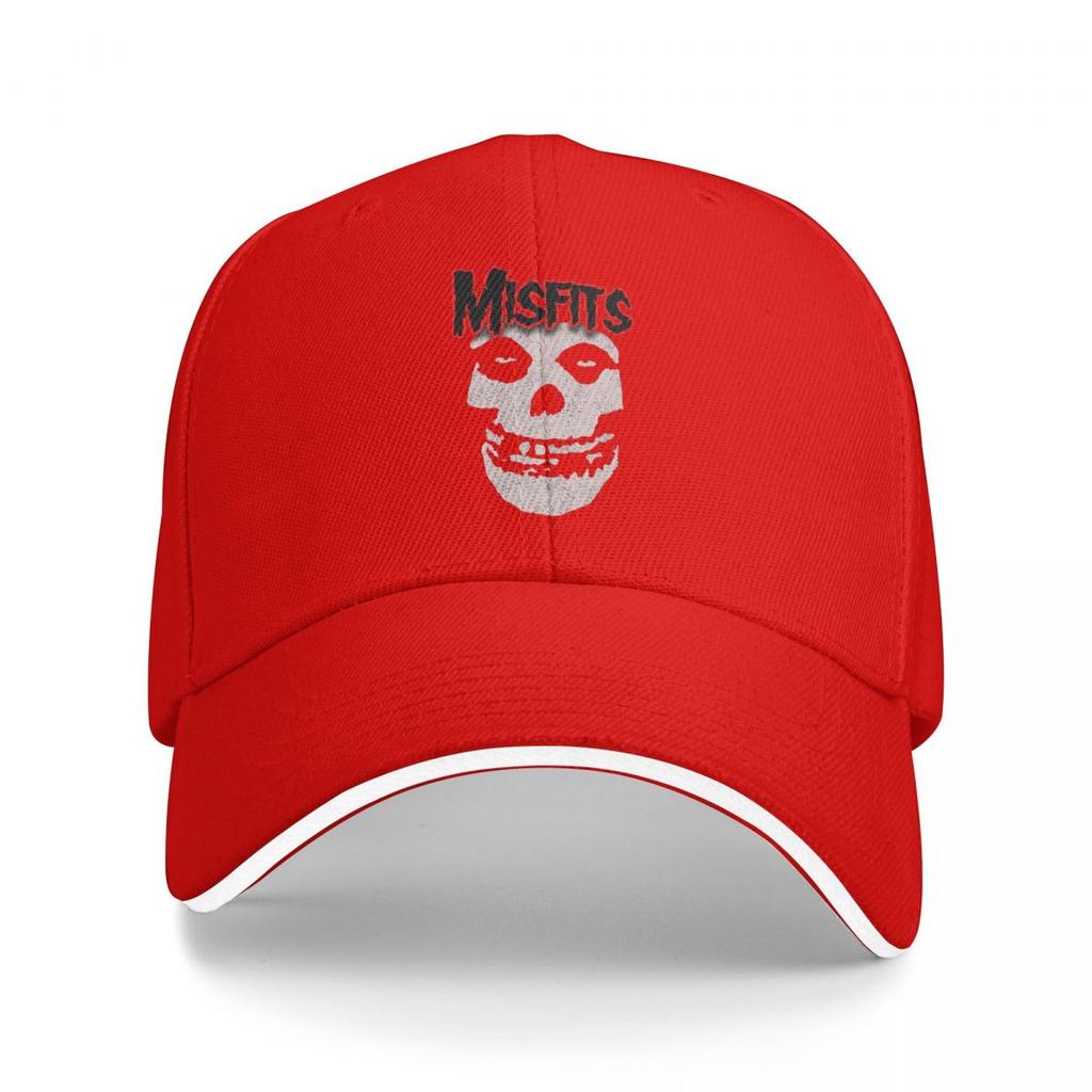 Misfits Rockband Totenkopf Horror Baseballkappen Snapback Baseballmützen Atmungsaktiv Lässig Kappe Outdoor für Männer und Frauen