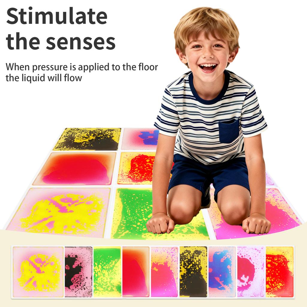 Engaging Visual Liquid Floor Tile Kid Sensory Mats for Toddlers Sensory Tiles Autistic Children Sensory Mat Kid