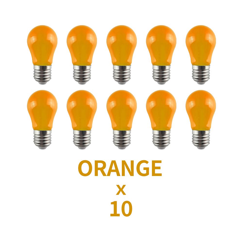 10 Adet Renkli E27 LED Ampul 220V 2W A45 Lamba Kırmızı Mavi Beyaz Sarı Pembe PC Dış Mekan Kamp Dekorasyonu Festival Renkli Ampul Lamba
