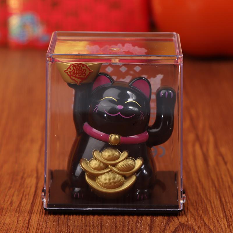 Solarbetriebene Automatisch Winkende Katze Winkende Glückskatze Glückskatze Für Heimdekoration Bürodeko Autoornament Geburtstagsgeschenk